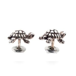 Authentic Sterling Silver Tiny Turtle Stud Earrings